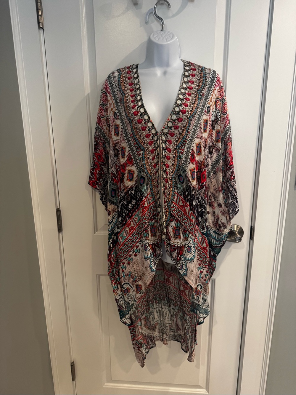 True colours Boho Floral Print Chiffon Swim Cover-Up in Multicolor